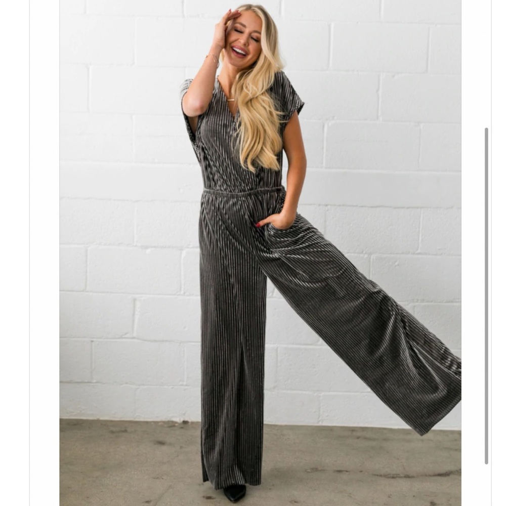 See and Be Seen Velvet Jumpsuit